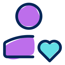 Cartoon person with love heart